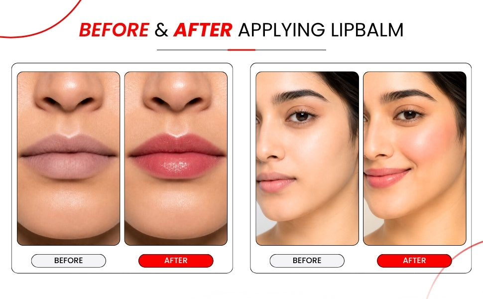 WOODOO Sabrina Lip Balm — before and after