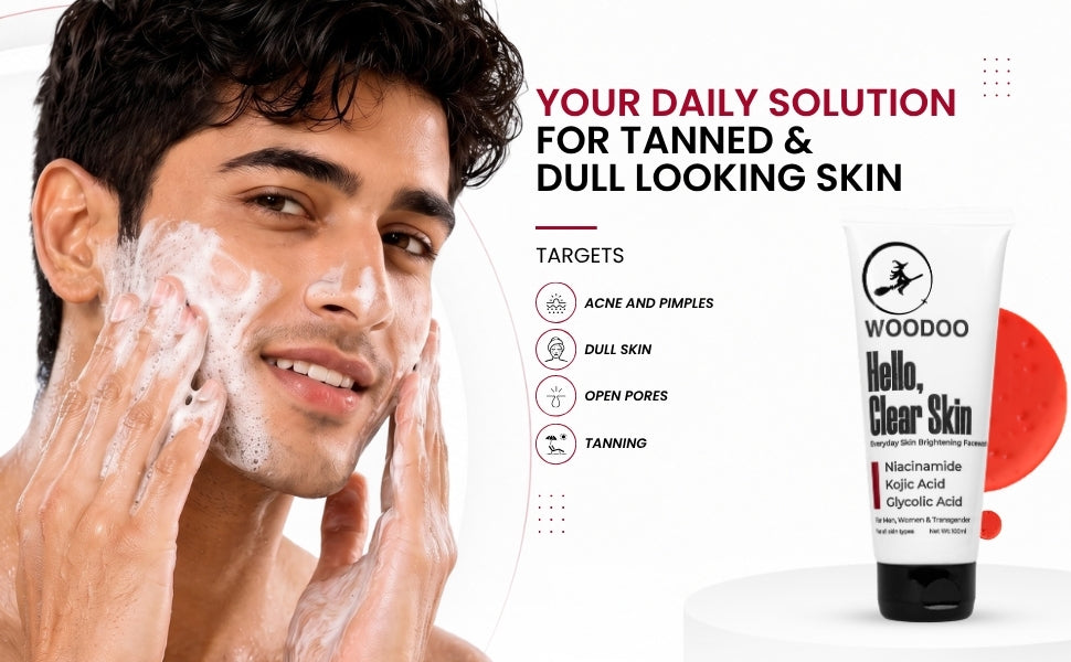 WOODOO Hello, Clear Skin Facewash — for tanned and dull skin